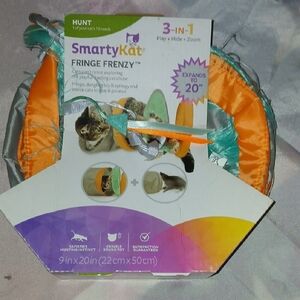 Fringe Frenzy 3-in-1 Cat Toy - Orange and Green